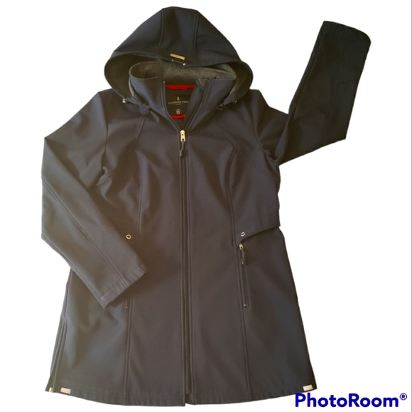 LONDON FOG Softshell Coat Winter Jacket - Navy - Picture 1 of 8